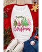 White Merry Christmas Holiday Vibe Graphic Crewneck T Shirt - XL