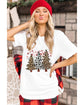White Leopard Christmas Tree Graphic Crewneck Tee - 2XL