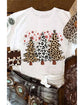White Leopard Christmas Tree Graphic Crewneck Tee - 2XL