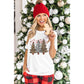 White Leopard Christmas Tree Graphic Crewneck Tee - 3XL