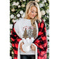 White Leopard Christmas Tree Graphic Crewneck Tee - 3XL