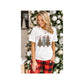 White Leopard Christmas Tree Graphic Crewneck Tee - XL
