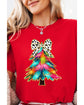 Red Bow Decor Christmas Tree Graphic Holiday T Shirt - XL