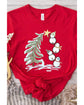 Red Christmas Tree Snowman Printed Crewneck T Shirt - XL