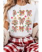 White Christmas Tree Bow Knot Print Round Neck T Shirt - 2XL