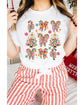 White Christmas Tree Bow Knot Print Round Neck T Shirt - 3XL