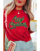 Red Merry Christmas Graphic Crewneck T Shirt - M