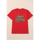 Red Merry Christmas Graphic Crewneck T Shirt - S