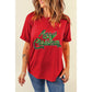 Red Merry Christmas Graphic Crewneck T Shirt - S