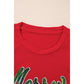 Red Merry Christmas Graphic Crewneck T Shirt - S