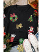 Black Sequin Christmas Essentials Graphic Crewneck T Shirt - 2XL