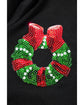 Black Sequin Christmas Essentials Graphic Crewneck T Shirt - S