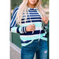 Azura Exchange Striped Drawstring Hoodie - L