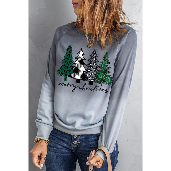 Azura Exchange Merry Christmas Tree Graphic Sweatshirt - S