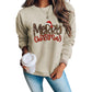 Azura Exchange Merry Christmas Hat Leopard Print Sweatshirt - S