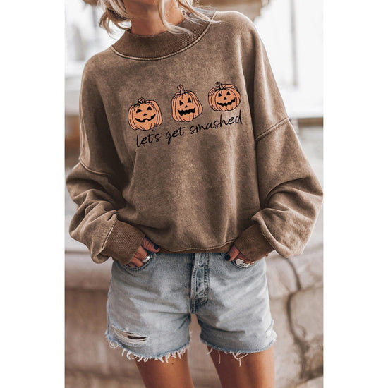 Azura Exchange Lets Get Smashed Halloween Pumpkin Graphic Sweatshirt - 2XL