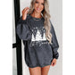 Gray Christmas Tree Flake Graphic Corded Sweatshirt - S