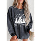 Gray Christmas Tree Flake Graphic Corded Sweatshirt - XL