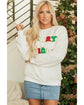 White Christmas MERRY & Bright Chenille Graphic Sherpa Sweatshirt - S