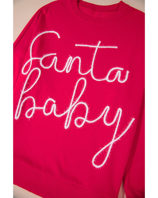 Fiery Red Christmas Santa Baby Tinsel Graphic Sweatshirt - 2XL