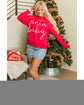 Fiery Red Christmas Santa Baby Tinsel Graphic Sweatshirt - S