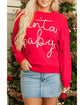 Fiery Red Christmas Santa Baby Tinsel Graphic Sweatshirt - S