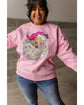 Pink Bold Christmas Claus Graphic Drop Shoulder Sweatshirt - S
