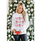 Beige Santa Claus Bowknot Pattern Christmas Sweatshirt - L