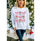 Beige Santa Claus Bowknot Pattern Christmas Sweatshirt - M