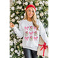 Beige Santa Claus Bowknot Pattern Christmas Sweatshirt - M