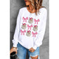 Beige Santa Claus Bowknot Pattern Christmas Sweatshirt - XL