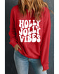 Red HOLLY JOLLY VIBES Graphic Crewneck Christmas Sweatshirt - 2XL
