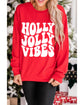 Red HOLLY JOLLY VIBES Graphic Crewneck Christmas Sweatshirt - XL