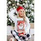 Beige MERRY CHRISTMAS Christmas Claus Graphic Drop Shoulder Sweatshirt - L