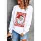 Beige MERRY CHRISTMAS Christmas Claus Graphic Drop Shoulder Sweatshirt - L