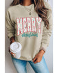 Parchment Festive Element Printed MERRY Christmas Graphic Sweatshirt - M