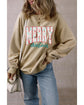 Parchment Festive Element Printed MERRY Christmas Graphic Sweatshirt - XL