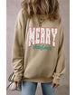 Parchment Festive Element Printed MERRY Christmas Graphic Sweatshirt - XL