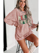 Pink MERRY and BRIGHT Christmas Tree Print Ribbed Sweatshirt - S
