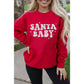 Red SANTA BABY Embroidered Crewneck Christmas Sweatshirt - 2XL