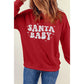 Red SANTA BABY Embroidered Crewneck Christmas Sweatshirt - XL