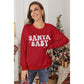 Red SANTA BABY Embroidered Crewneck Christmas Sweatshirt - XL