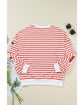 Orange Stripe Striped Sequin Santa Claus Pattern Christmas Pullover Sweatshirt - XL