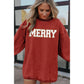 Racing Red MERRY Graphic Corded Christmas Sweatshirt - M
