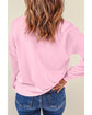 Pink Cute Nutcracker Printed Drop Shoulder Christmas Sweatshirt - M