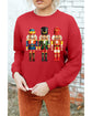 Red Christmas Metallic Nutcracker Graphic Crew Neck Sweatshirt - 2XL
