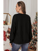 Black Glittering Merry and Bright Graphic Christmas Pullover Sweatshirt - L