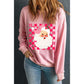 Pink Fancy Checkered Father Christmas Graphic Sweatshirt - M
