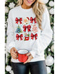 Beige Christmas Tree Bowknot Santa Clause Graphic Holiday Sweatshirt - 2XL