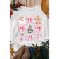 Beige Christmas Theme Pattern Pullover Sweatshirt - M